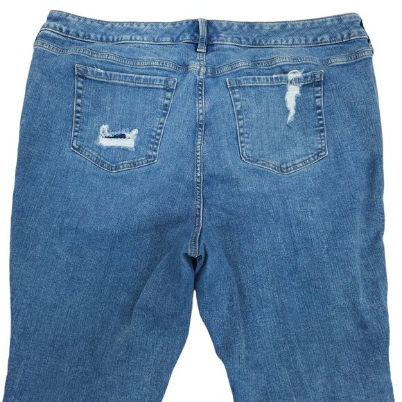 Torrid Jeans Boyfriend Straight Distressed Destroyed Plus Sz 20 Stretch HighRise - Picture 4 of 13